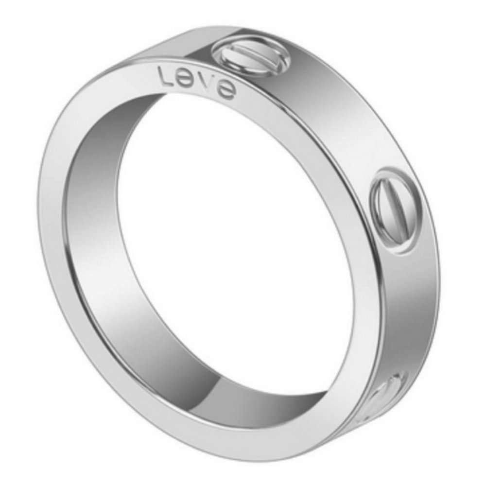 LOVE Screwdriver Ring, Band Platinum Silver White Gold, Size 7, 8, 9, New